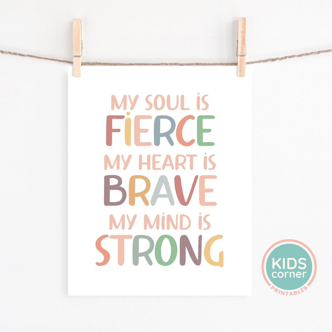 My Soul Is Fierce Affirmations, Playroom Art Print - Image 2