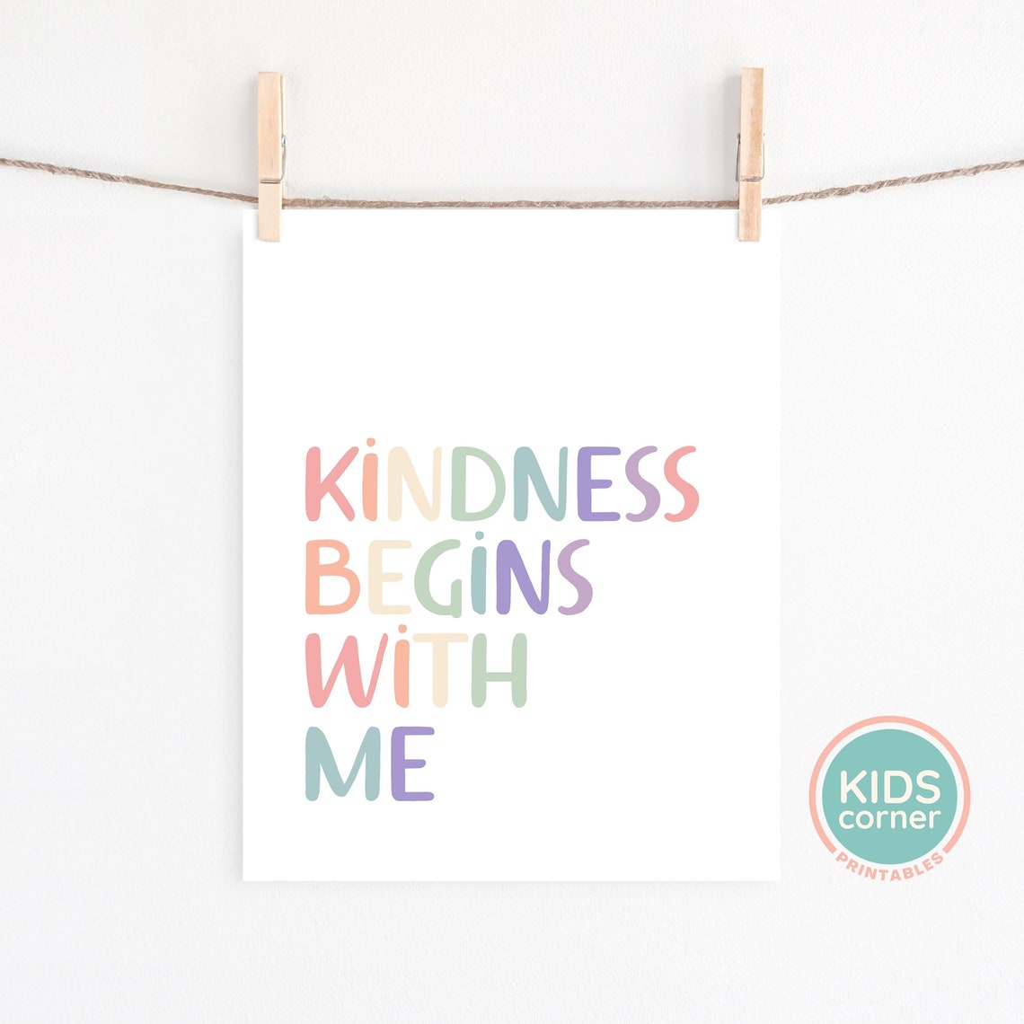 Kindness Begins With Me Multicolor Kids Classroom Quote Poster - Image 2
