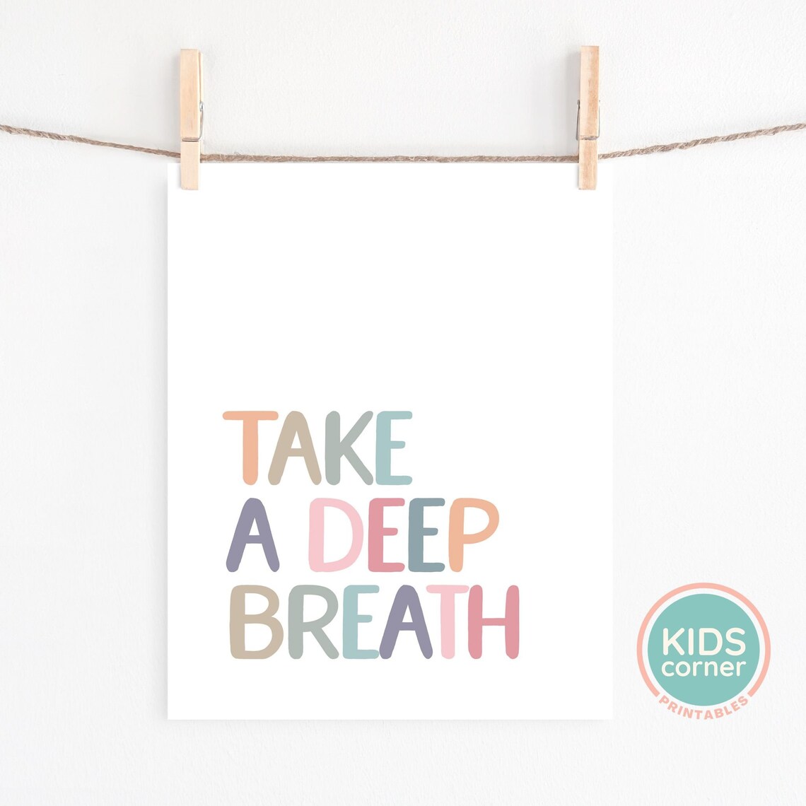 Take A Deep Breath Mindfulness Quote Art Print - Image 2