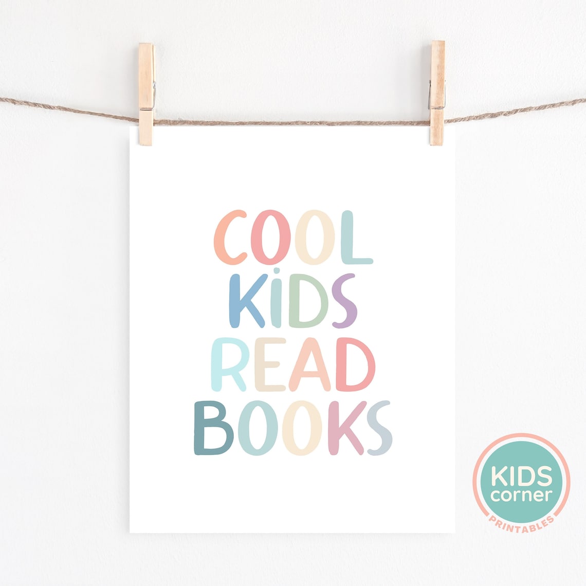 Cool Kids Read Books Quote Sign, Kids Room Decor - Image 2