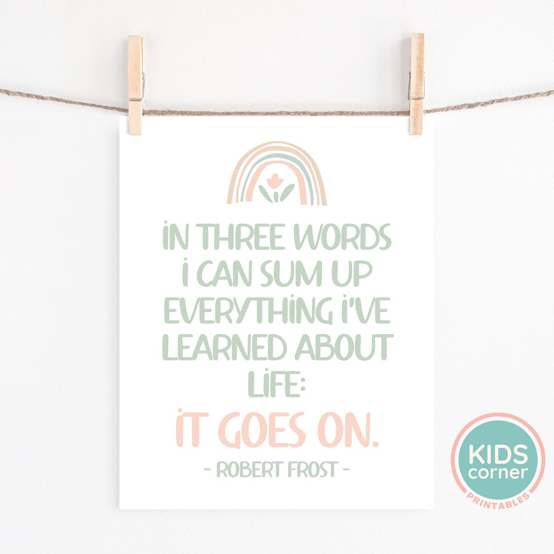 Robert Frost Quote Kids Playroom Art Print - Image 2