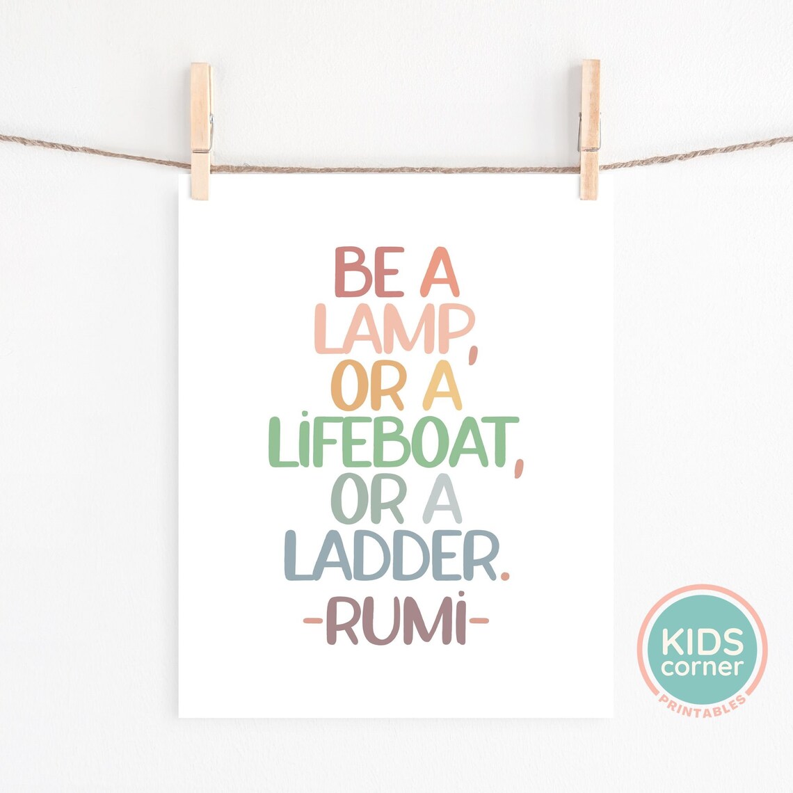Be A Lamp Or A Lifeboat Or A Ladder Rumi Quote Print - Image 2