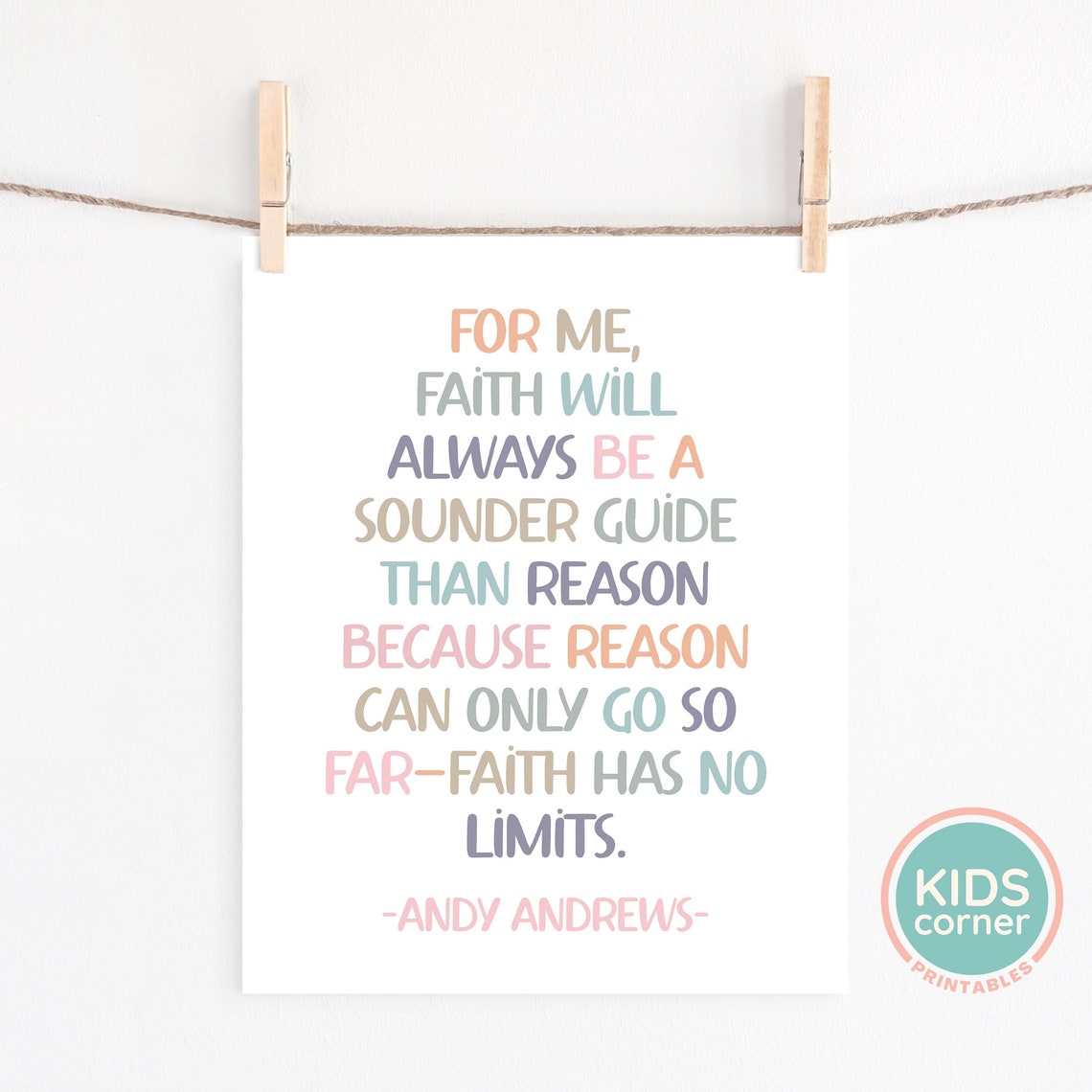 Faith Will Always Be A Sounder Guide Andy Andrews Quote Poster - Image 2