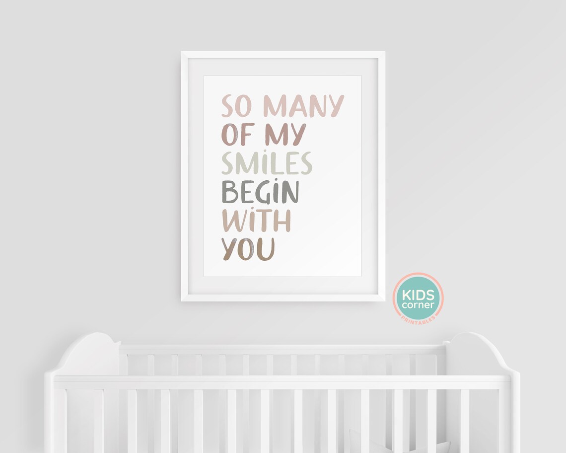 So Many Of My Smiles Begin With You Neutral Love Quote Poster - Image 3