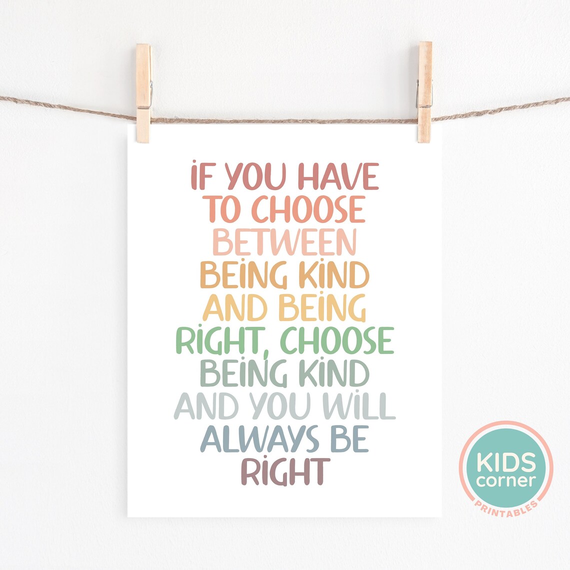 Choose Being Kind Quote Art Print, Classroom Decor - Image 2