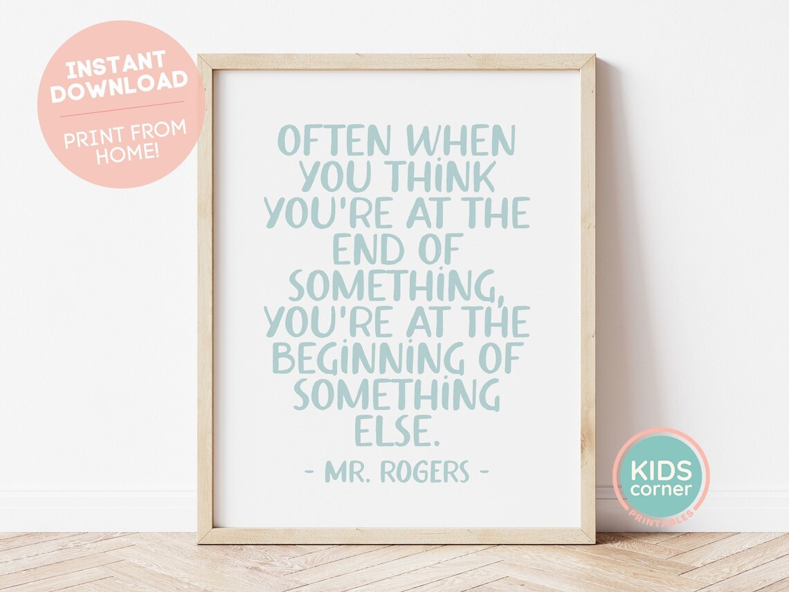Mr Rogers Quote Art Print, Motivational Typography