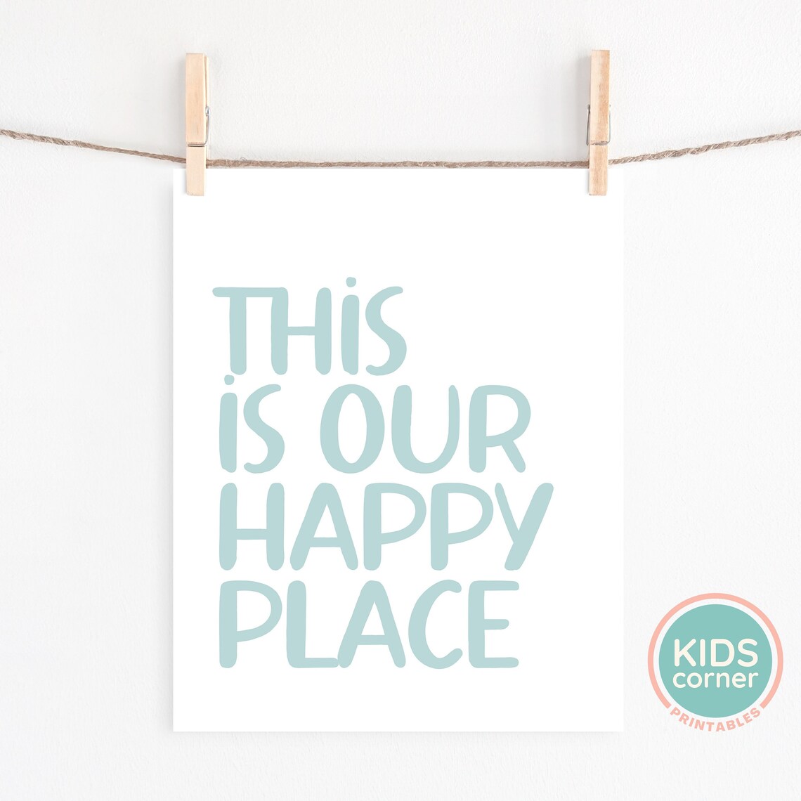 This Is Our Happy Place Seafoam Green Home Family Quote Poster - Image 2