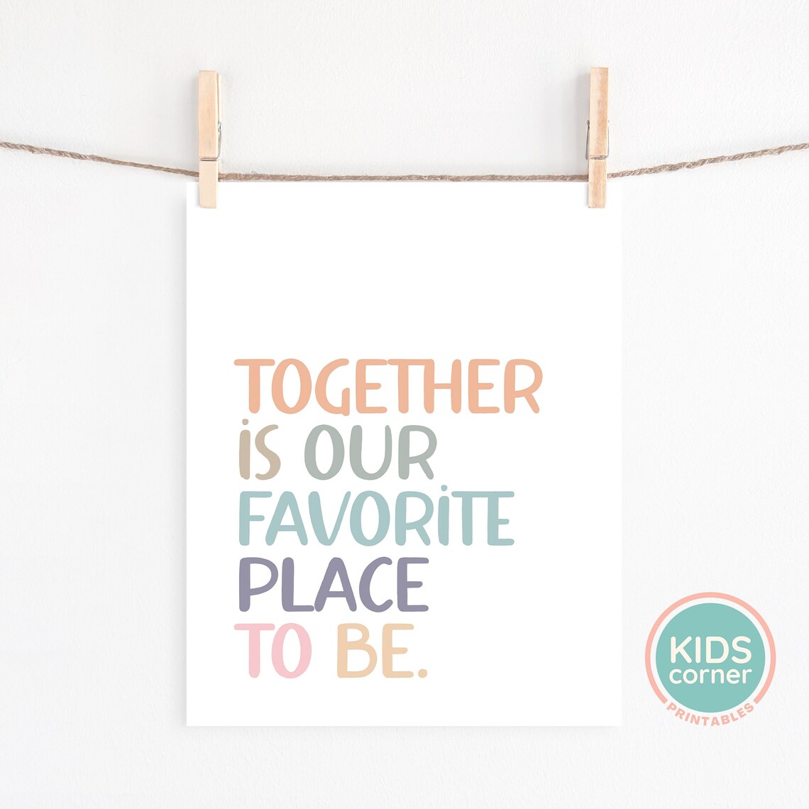 Together Is Our Favorite Place to Be Pastel Family Love Home Poster - Image 2