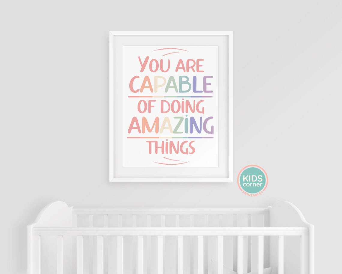 You Are Capable Of Doing Amazing Things Rainbow Quote Poster - Image 3