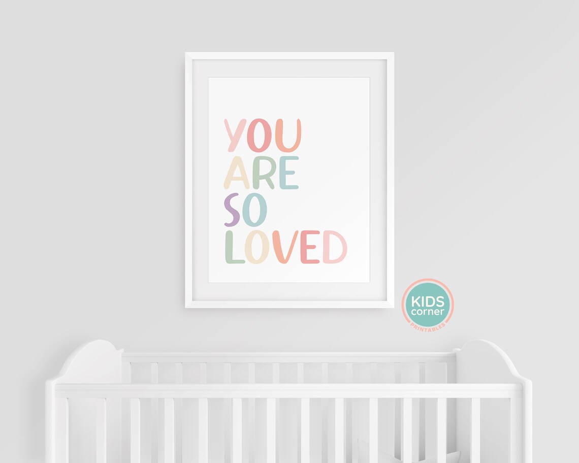 You Are So Loved Rainbow Nursery Art Print - Image 3