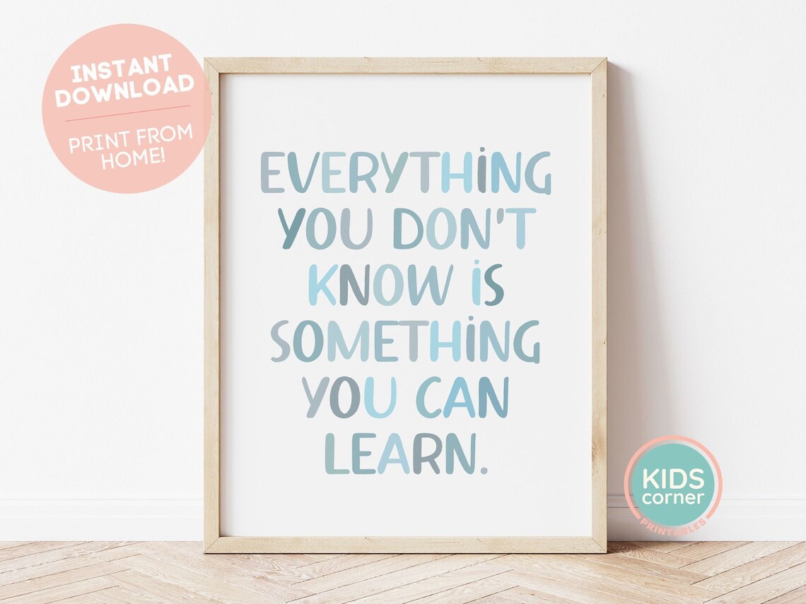 Everything You Do Not Know Is Something You Can Learn Quote Poster