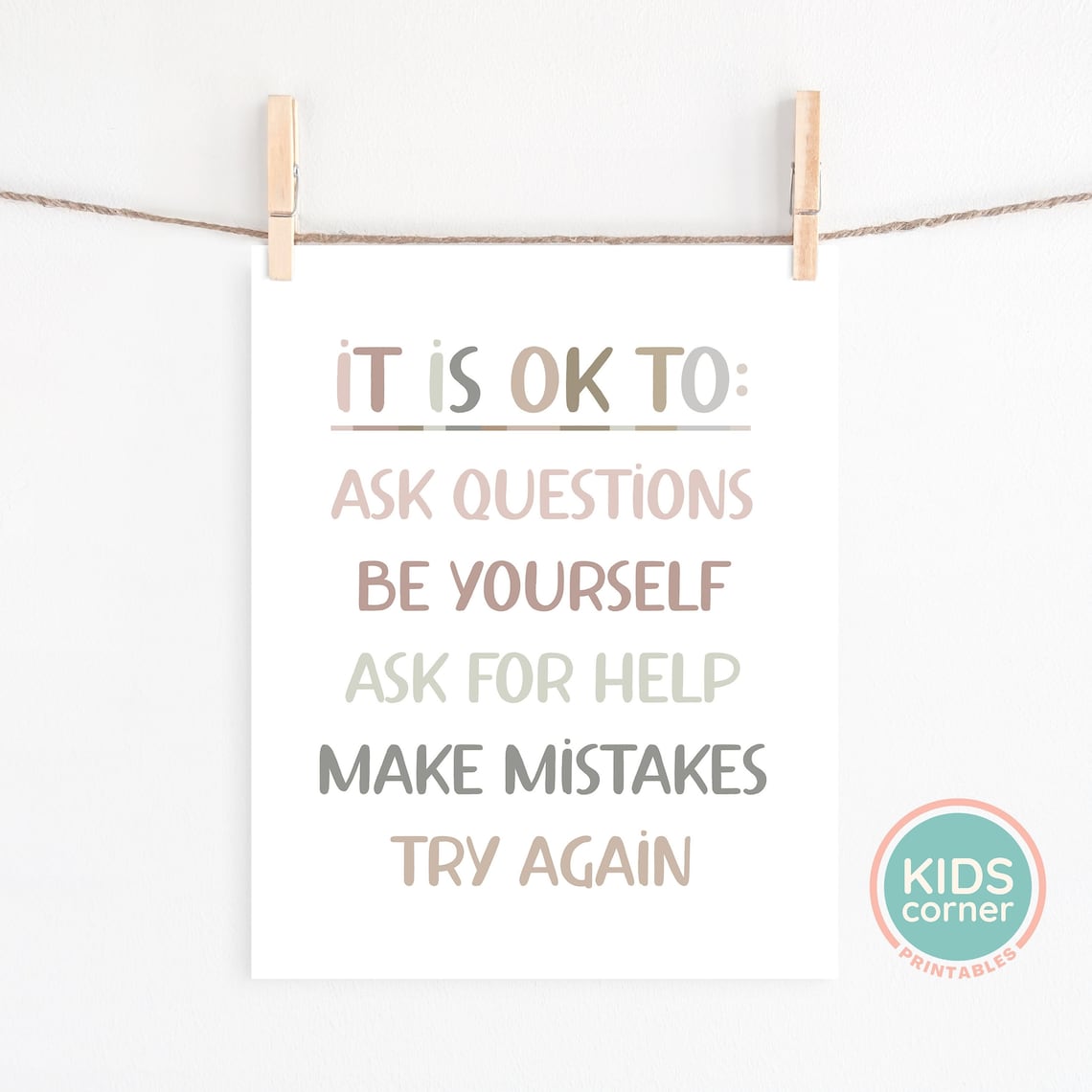 It Is Okay To Ask Questions Classroom Poster Print - Image 3