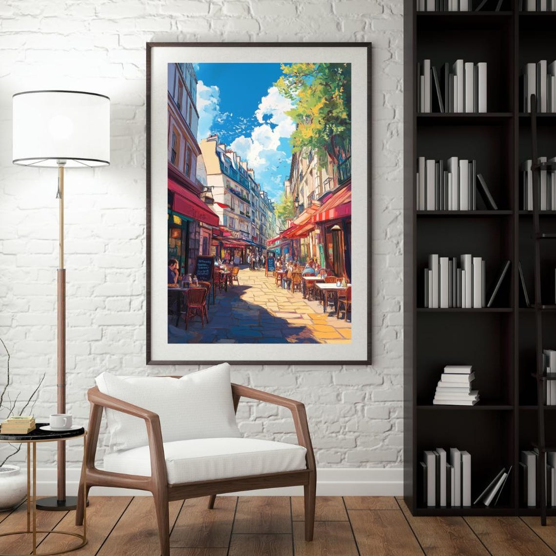 Paris Travel Poster Travel Wall Art Paris City Scape Print Street Art Travel Print Anime Inspired Art Art Gift Idea - Image 4