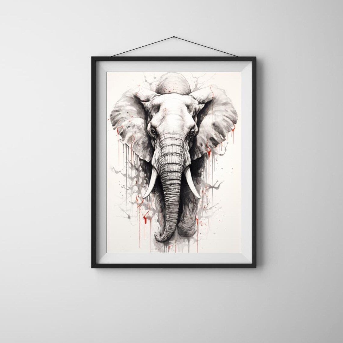 Elephant In Abstract Art Aigenerated Design Highresolution Poster