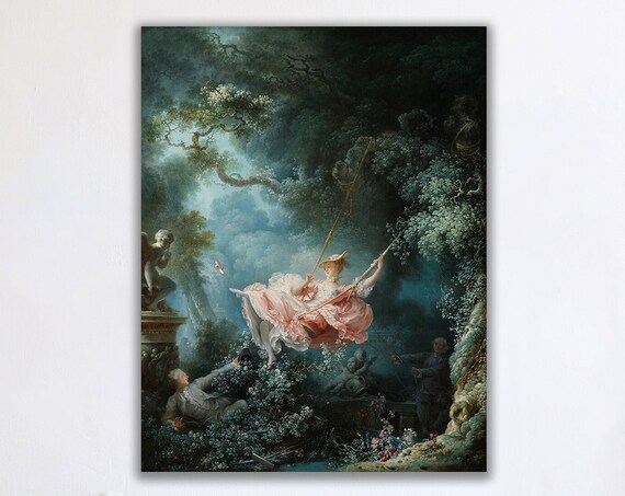 Jean Honore Fragonard The Swing Romantic Rococo Garden Scene Poster