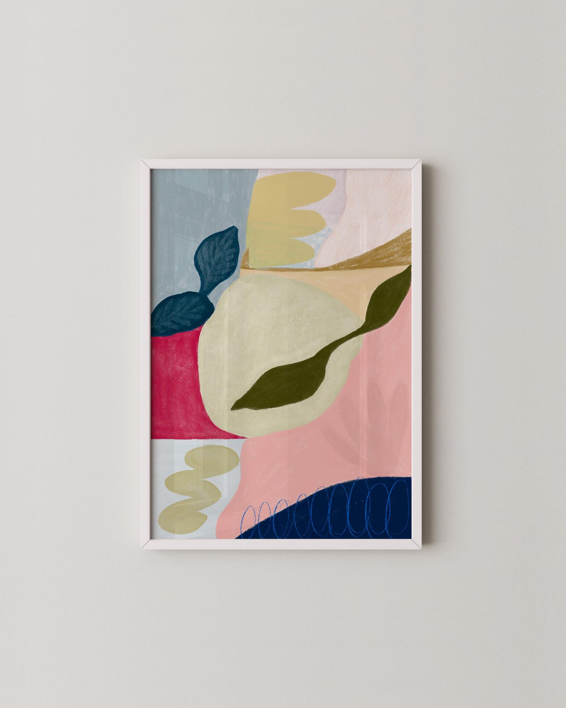 Colorful Abstract Shapes Botanical Wall Art Modern Prints2paper