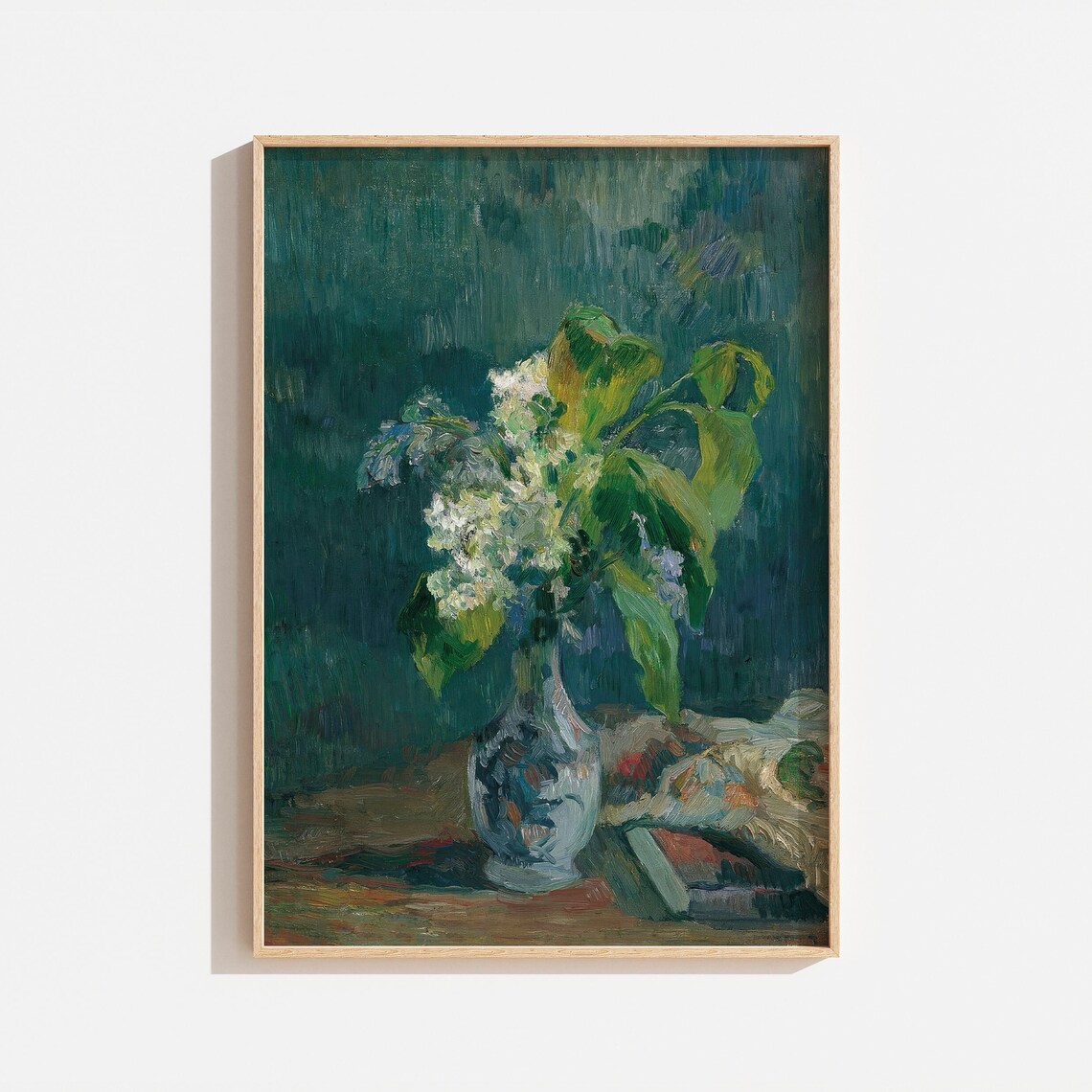 Vintage Flower Still Life Oil Painting, Botanical Art Print