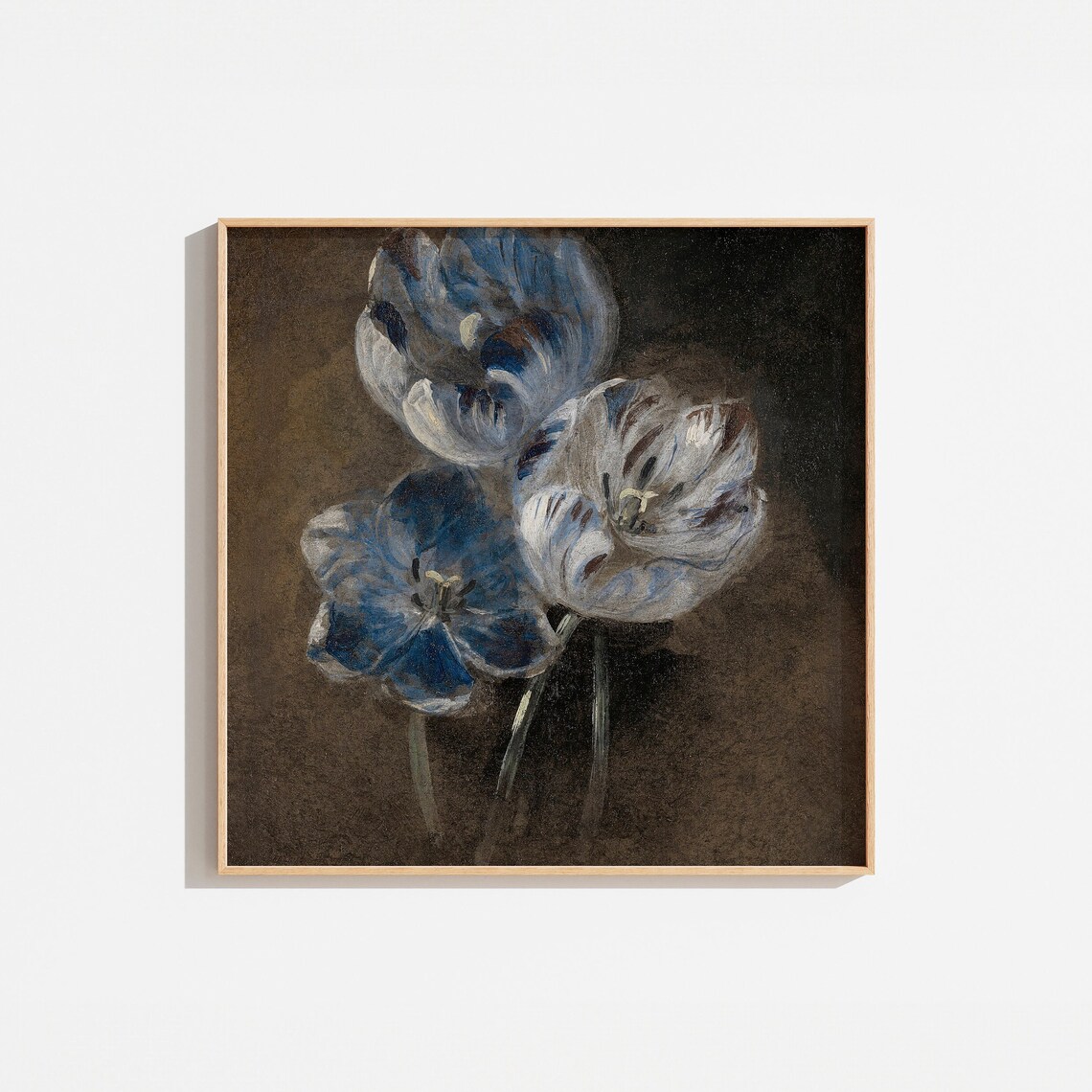 Vintage Moody Flower Painting, French Style Art Print