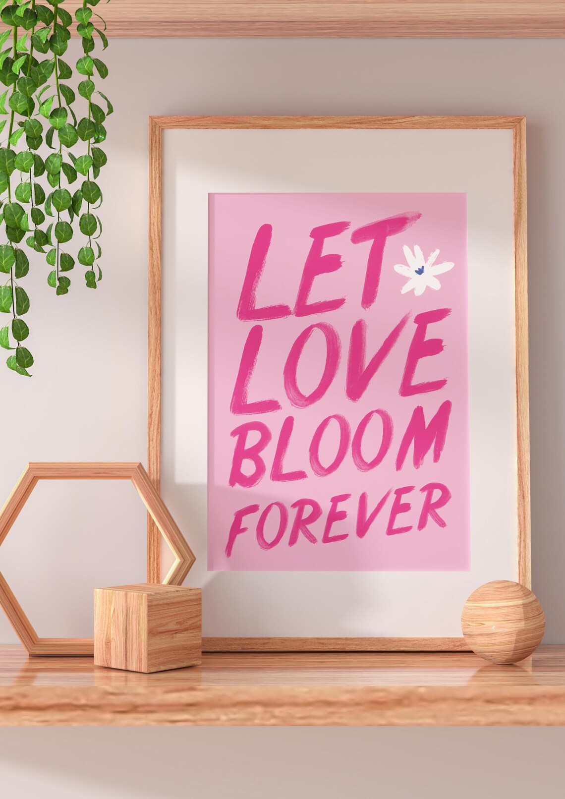 Let Love Bloom Forever Typographic Poster - Image 2