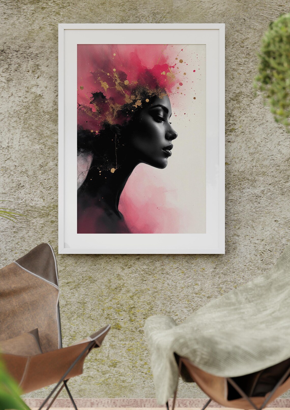Elegant Minimalist Portrait, Female Silhouette Art Print - Image 2