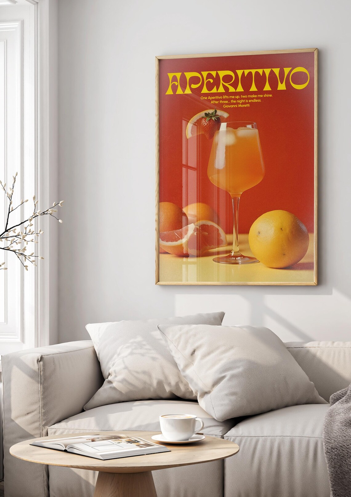 Aperitivo Retro Italian Cocktail Poster With Fresh Citrus Fruit Garnish - Image 3