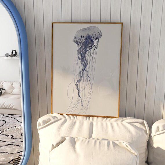 Blue Jellyfish Print