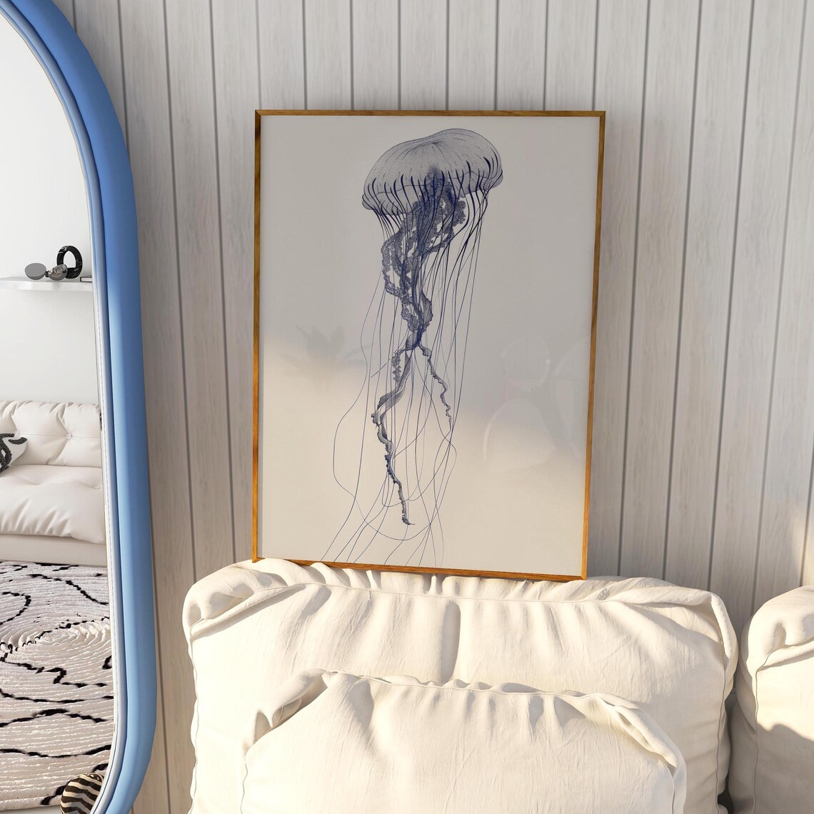 Blue Jellyfish Print