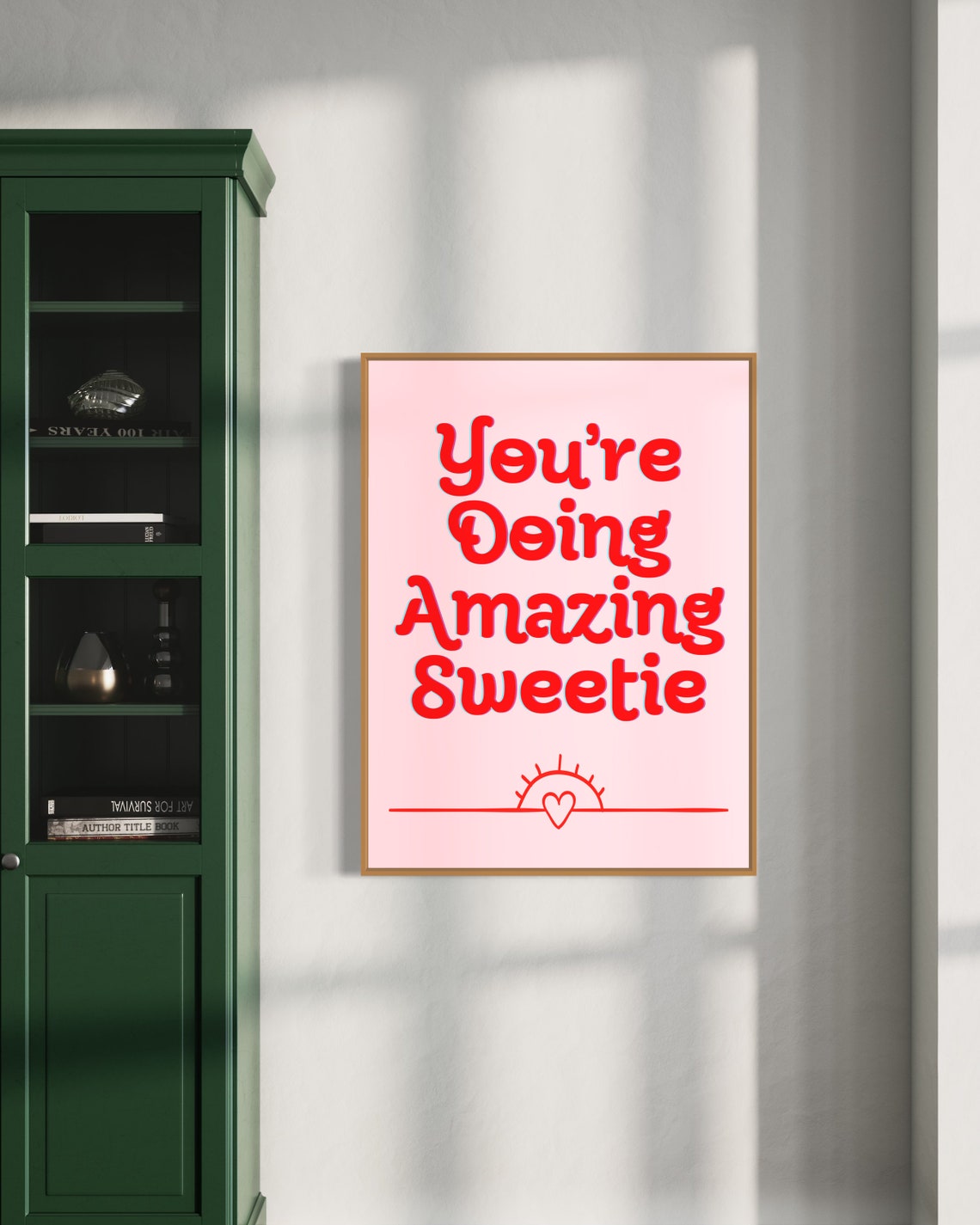 You Are Doing Amazing Sweetie Positive Quote Pink Trendy Poster - Image 2