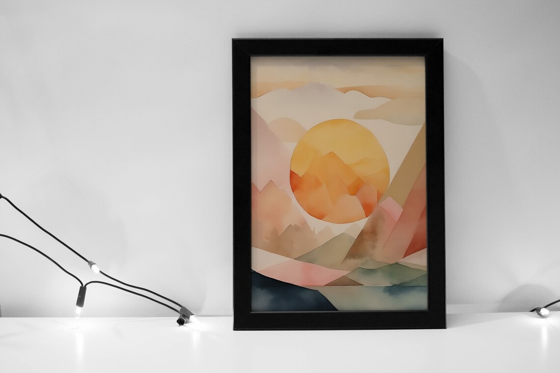 Minimalist Sunset Print, Boho Sunshine Poster - Image 4