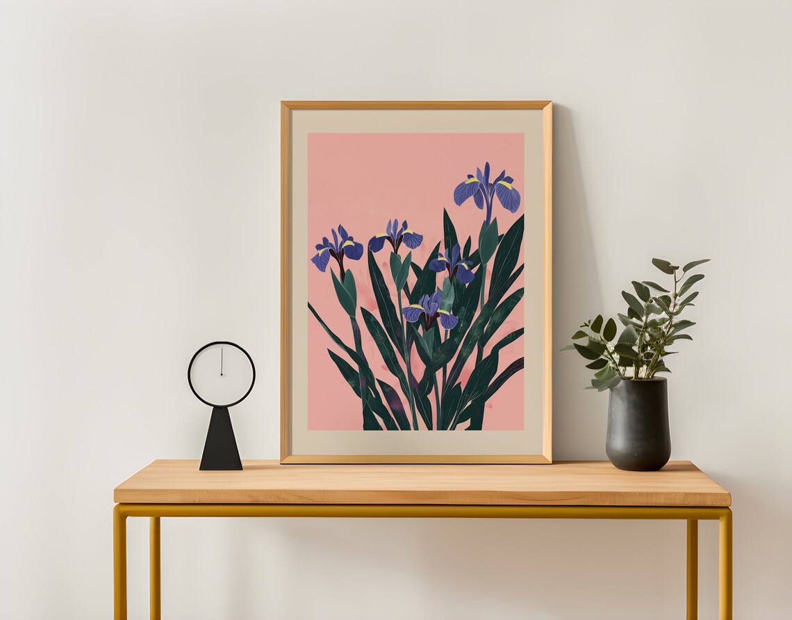 February Iris Birth Flower Art Print, Personalized - Image 4