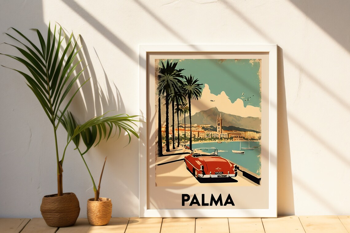 Palma Mallorca Vintage Travel Poster, Spain Art Print - Image 3