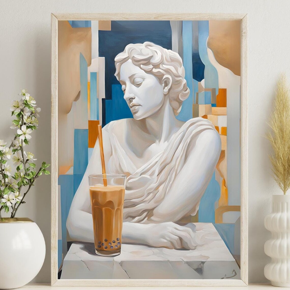 Nectar Of The Gods Bust Art Print, Abstract Style
