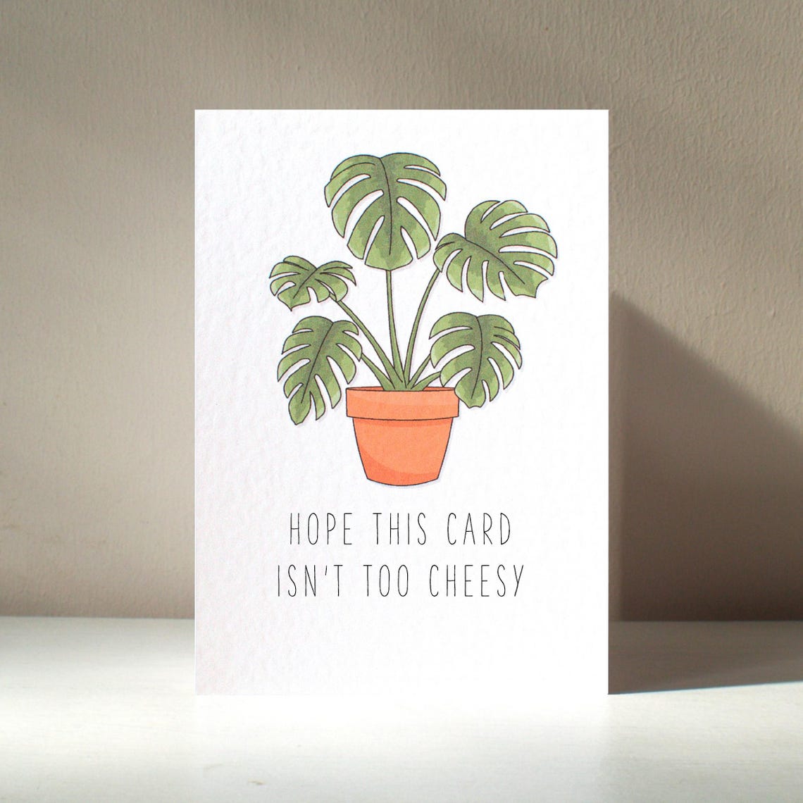 Cheesy A6 Personalised Monstera Deliciosa Cheese Plant Houseplant Plant Parent Baby Silly Funny Rude Pun Happy Birthday Love Greeting Card