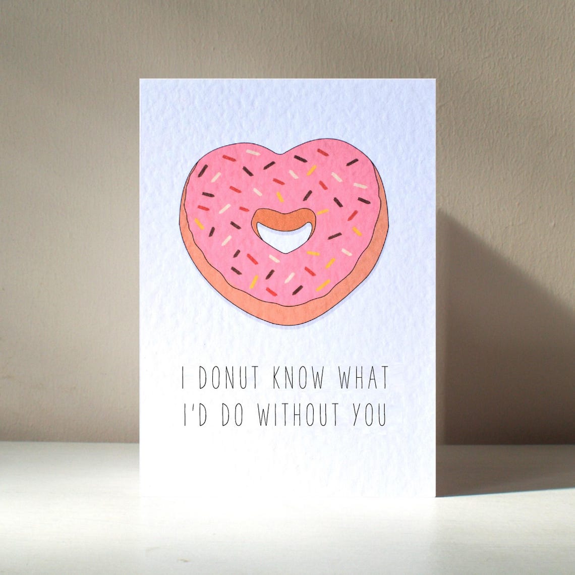 Heart Shaped Donut Sprinkles I Donut Know Pun Love Card Poster