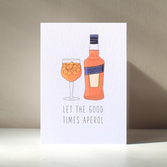 Let The Good Times Aperol Spritz Cocktail Pun Birthday Poster