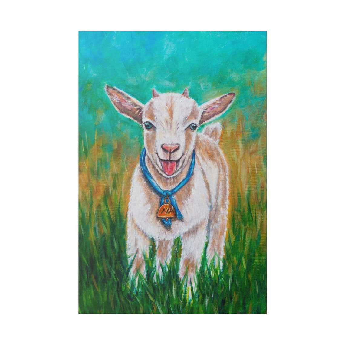 Baby Animal Art Nursery Wall Decor Kids Room Painting Childrens Art Toddler Room Art Farmhouse Decor Goat Animal Painting - Image 4