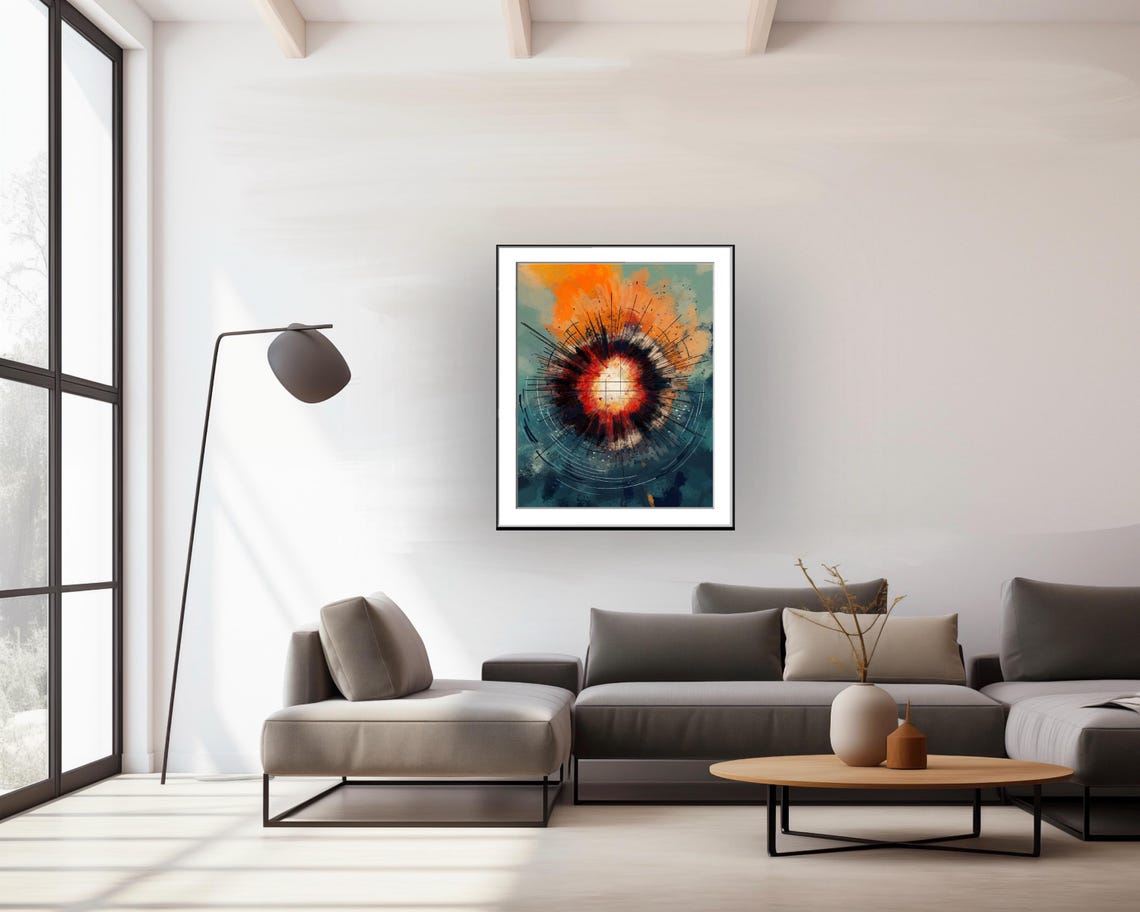 Circular Motion Red Explosion Abstract Black Hole Art Poster - Image 2