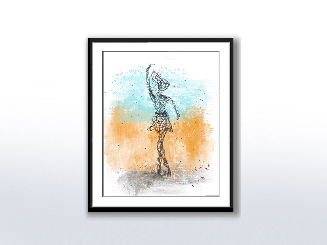 Abstract Dancer Art Abstract Ballerina Art Wall Art Wire Art Instant Print - Image 4