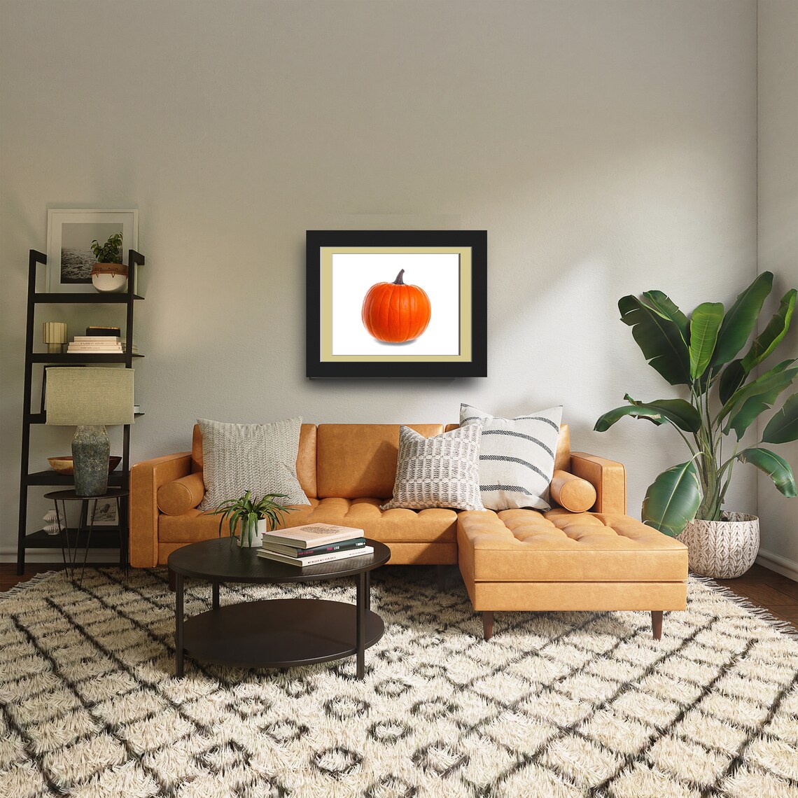Pumpkin With Shadow, Autumn Wall Art Print - Image 5