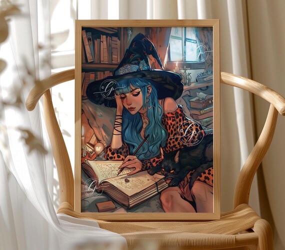 Witch Wall Art, Modern Halloween Decor