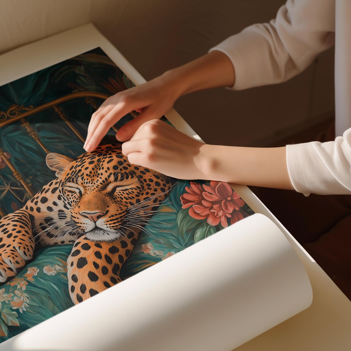 Leopard In The Bath, Maximalist Bathroom Decor - Image 4