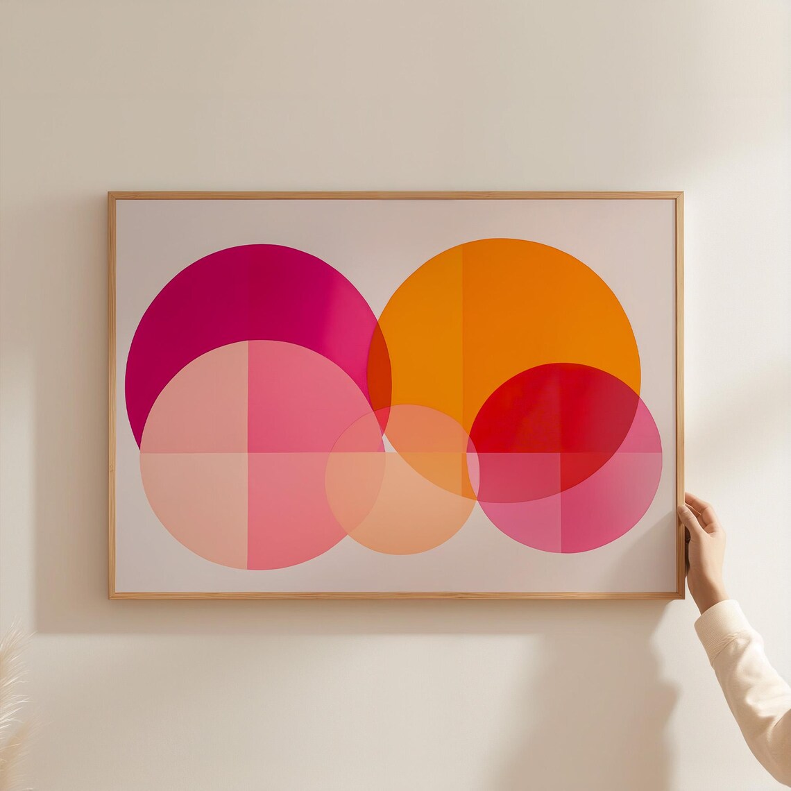 Pink Circle Abstract, Vibrant Dopamine Art Print - Image 3
