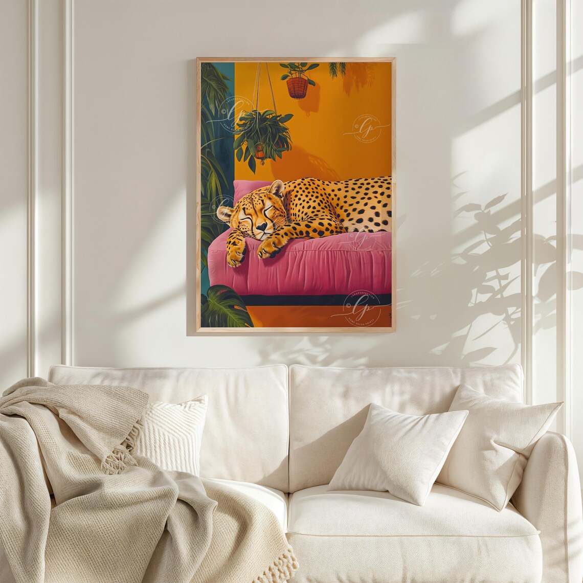 Sleeping Cheetah Maximalist Poster, Dopamine Decor - Image 2