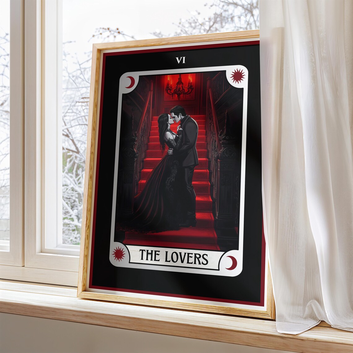 Gothic Lovers Tarot Card, Romantic Valentine Gift
