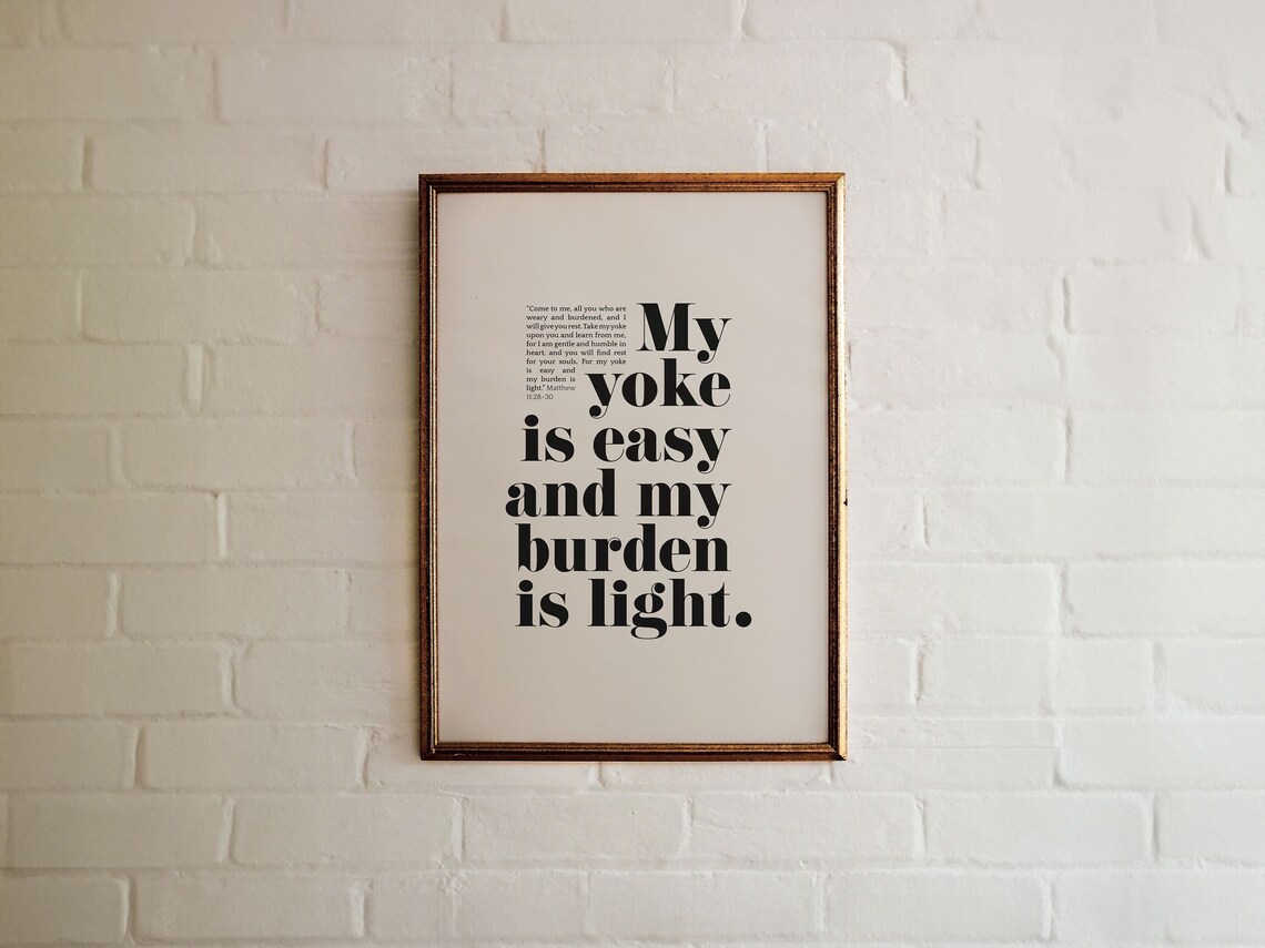 Matthew 11:30 Bible Verse Art Print, Kids Room Decor - Image 4