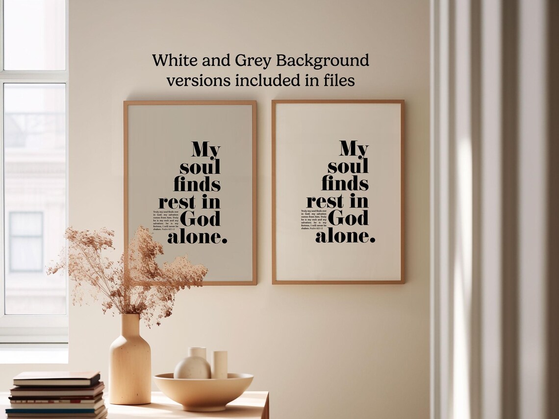 Psalm 62 Scripture Wall Art Print, Christian Verse - Image 6