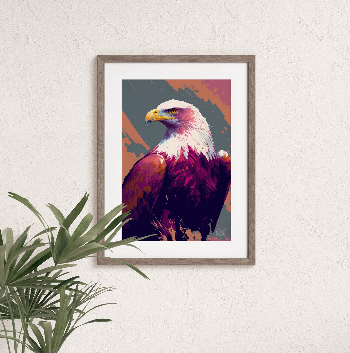 Bald Eagle Wall Art Eagle Poster Purple Floral Bedroom Decor Matisse - Image 2