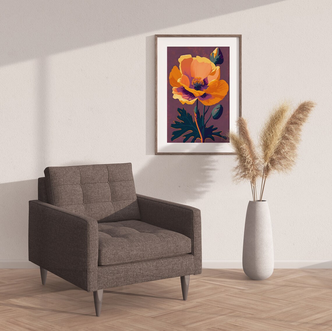 California Poppy Watercolor Art Print, Botanical - Image 2