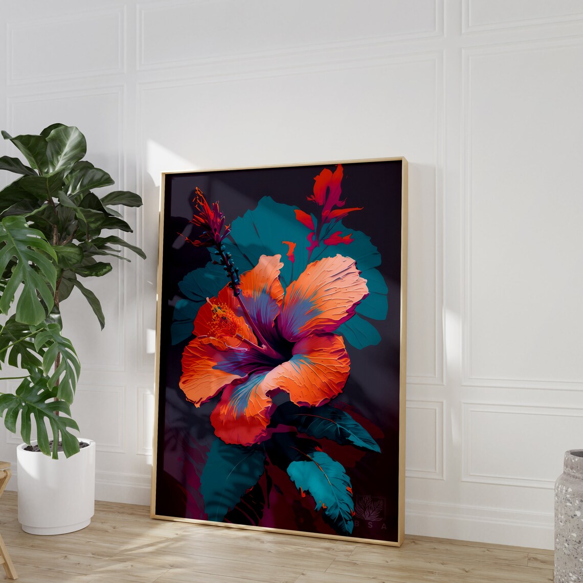 Hibiscus Watercolor Art Print, Tropical Botanical - Image 3