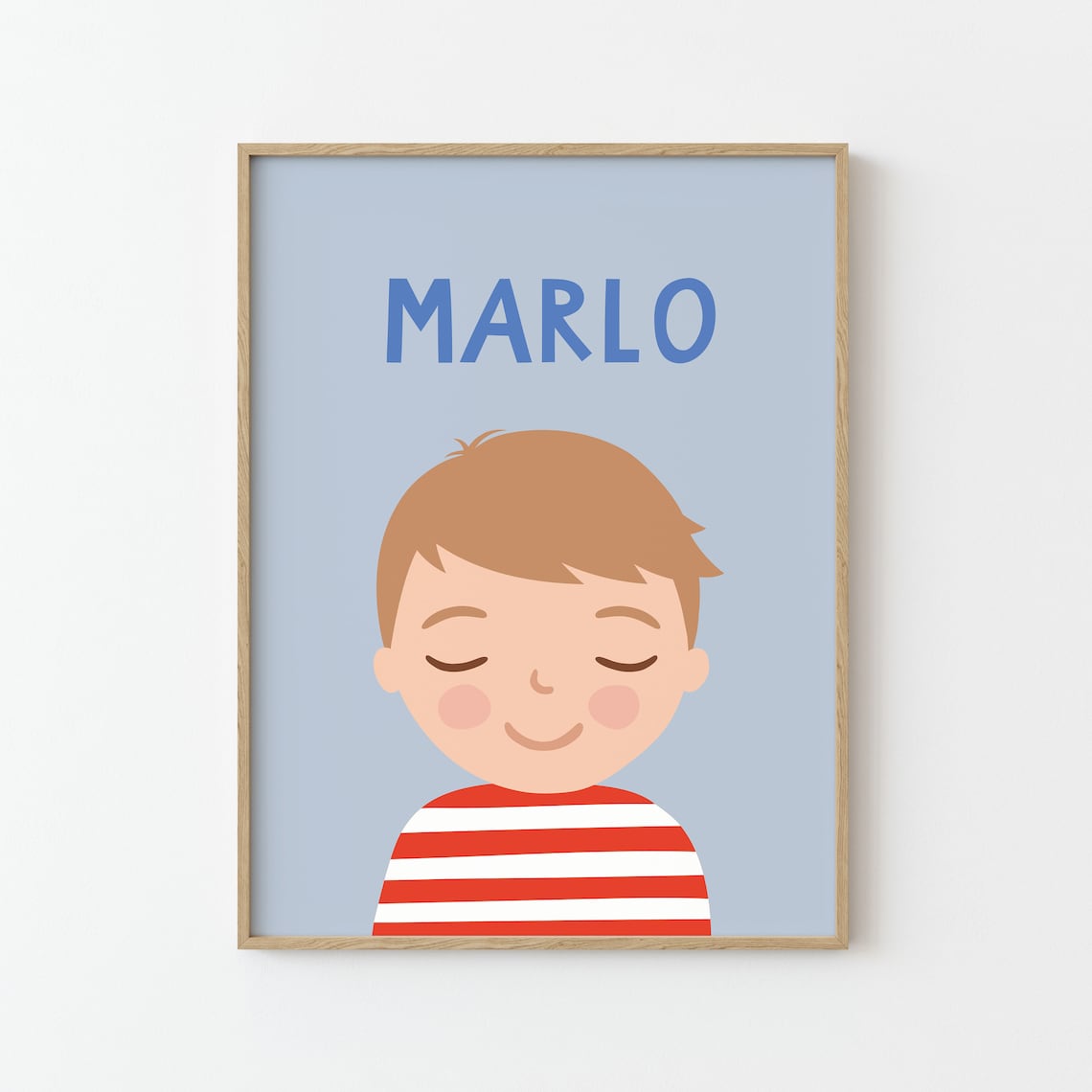 Personalized Boy Portrait Poster for Kids Room